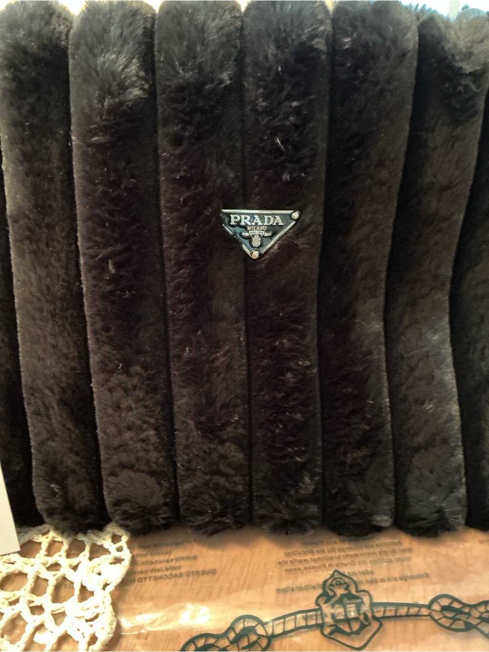 PRADA Authentic Black Faux Fur Tote Bag - Picture 4 of 4